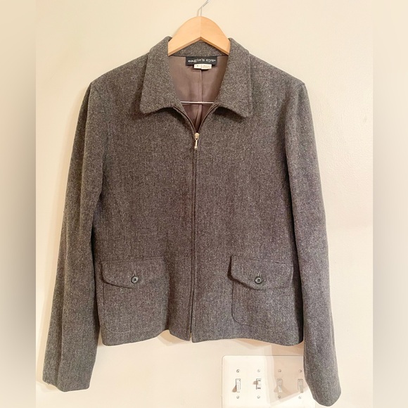 Vintage Eagle’s Eye Women’s 100% Wool Jacket Gray Size Large- EUC - Picture 1 of 10